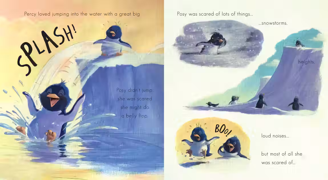 The Not-So-Brave Penguin – picture book design by Victoria Vassiades, image 3 of 3