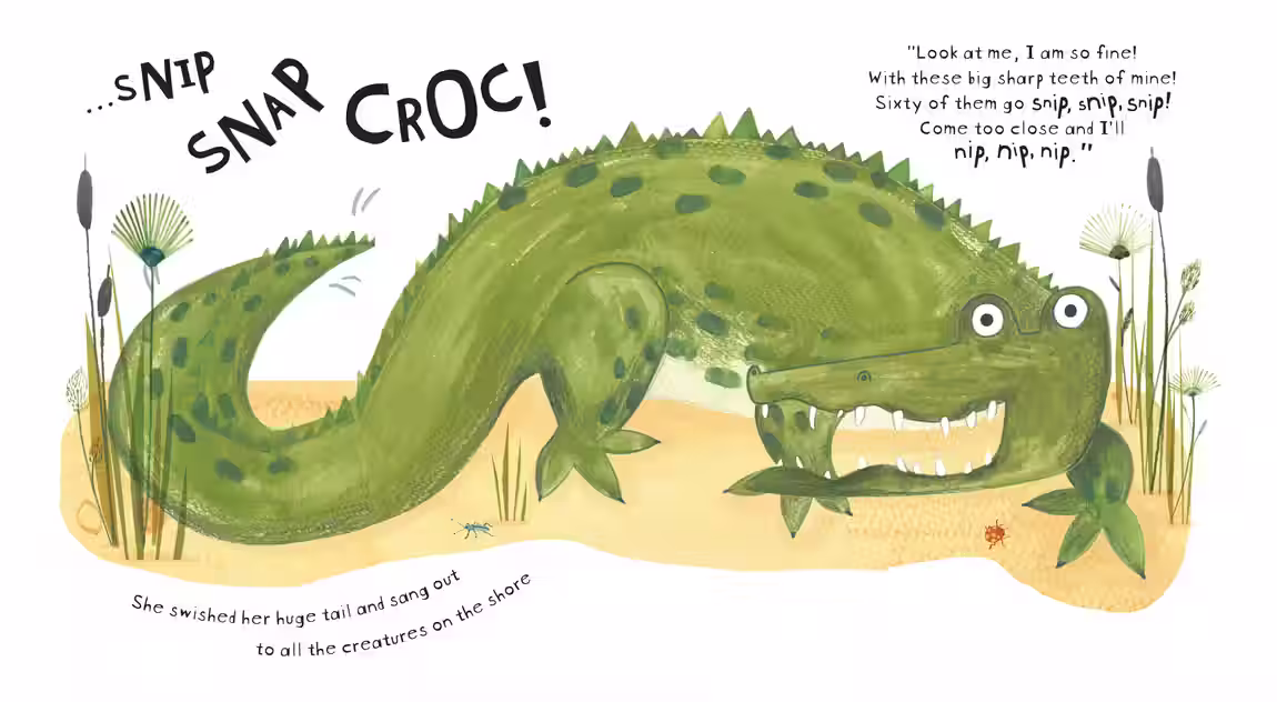 Snip Snap Croc – picture book design by Victoria Vassiades, image 2 of 3