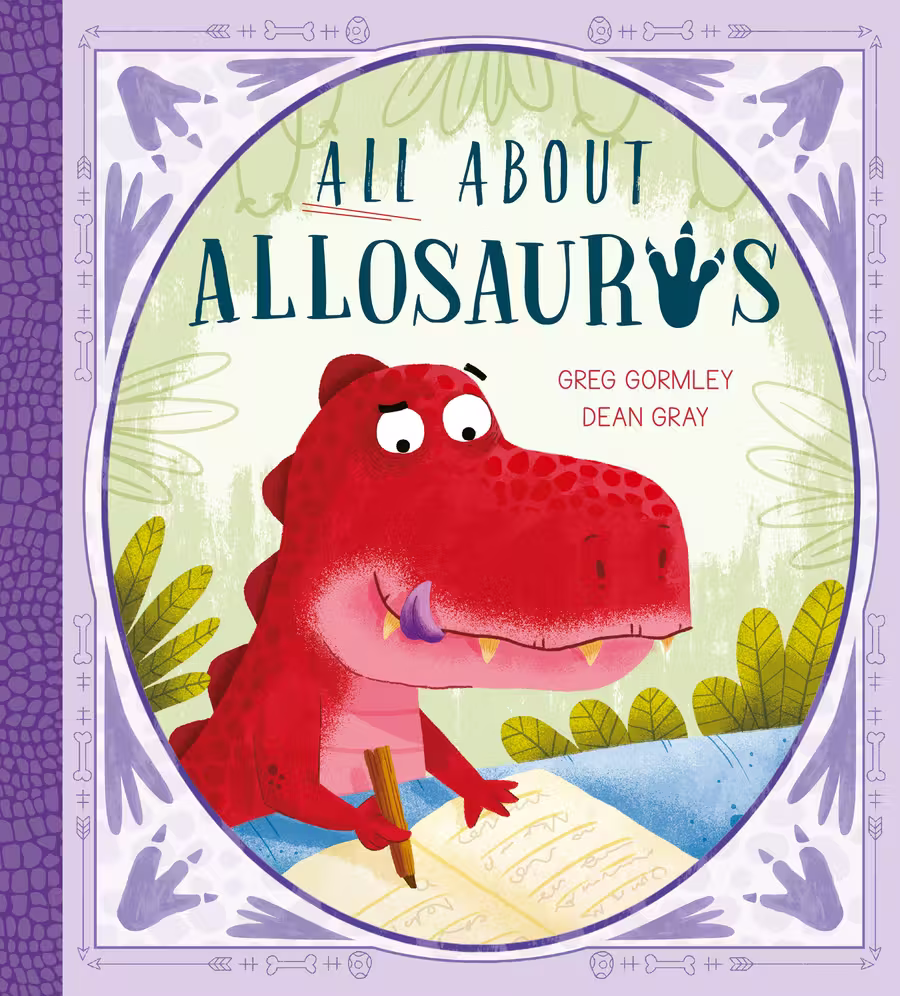 All About Allosaurus – picture book cover design by Victoria Vassiades