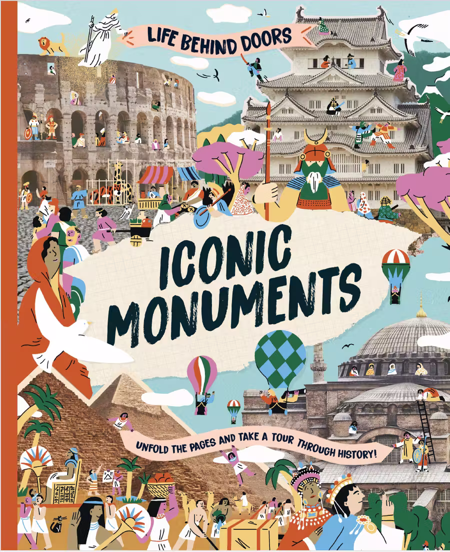 Life Behind Doors: Iconic Monuments – novelty book cover design by Victoria Vassiades