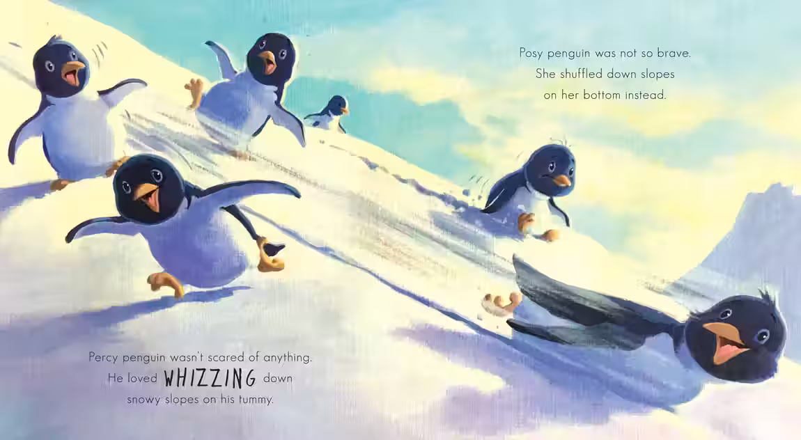 The Not-So-Brave Penguin – picture book design by Victoria Vassiades, image 2 of 3