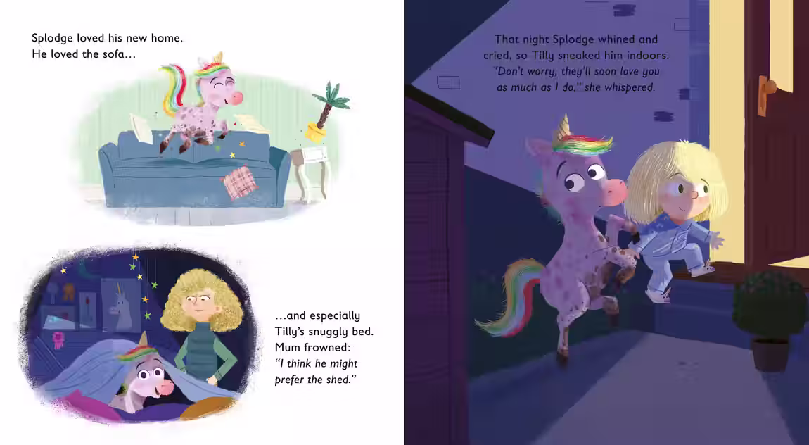 Unicorn Training – picture book design by Victoria Vassiades, image 2 of 4