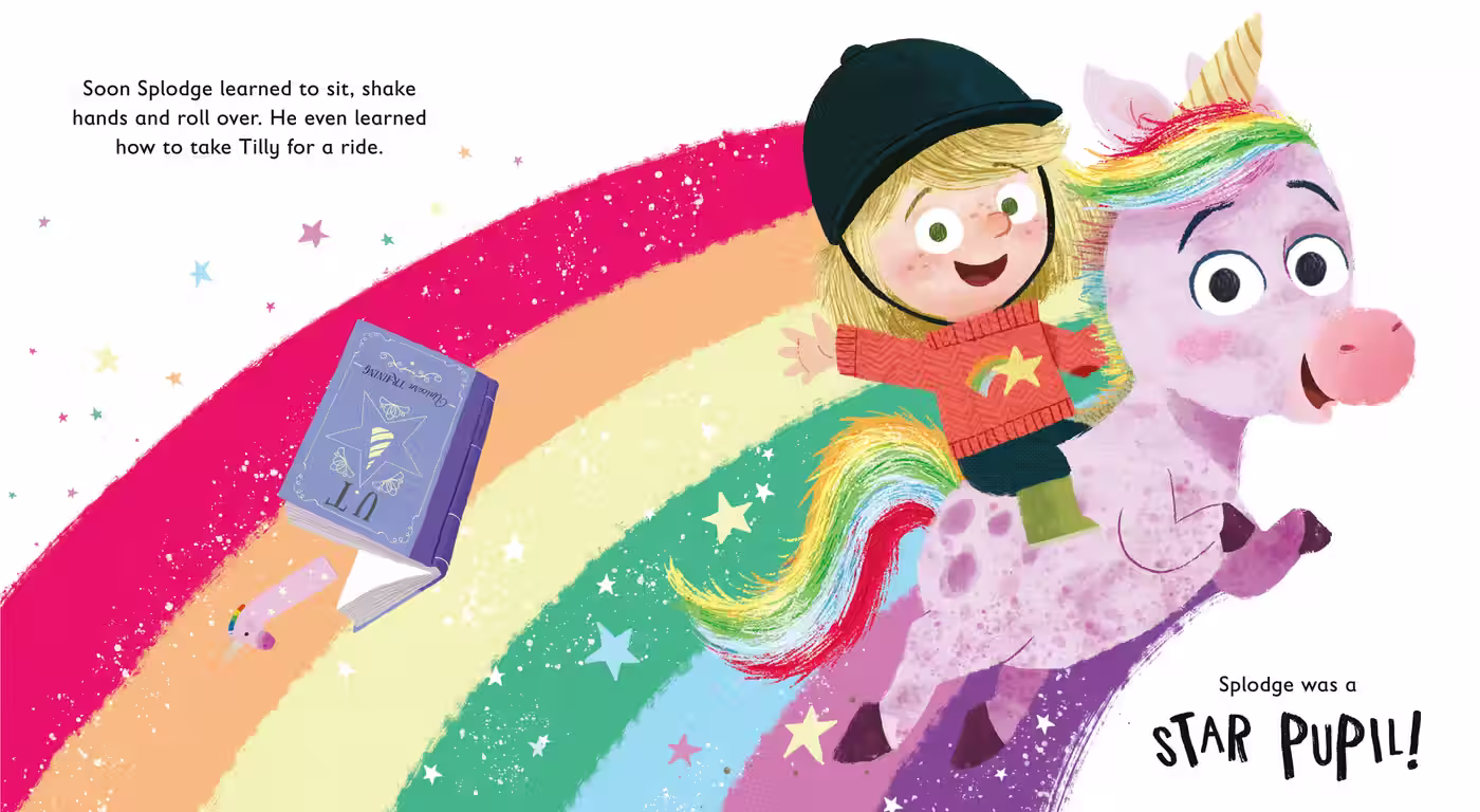 Unicorn Training – picture book design by Victoria Vassiades, image 4 of 4