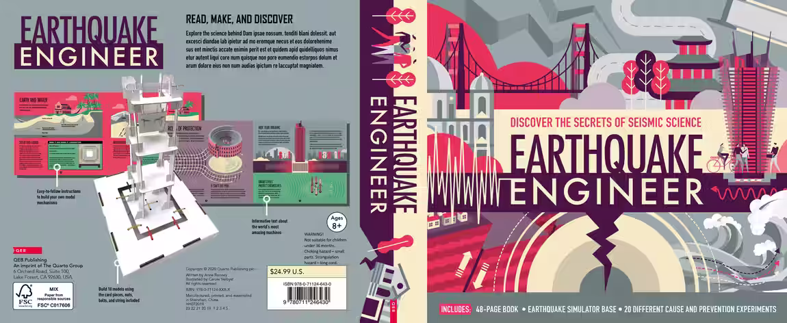 Earthquake Engineer – novelty book design by Victoria Vassiades, image 2 of 4