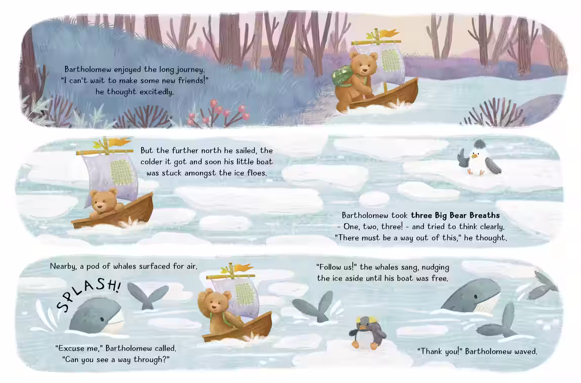 Bartholomew Bear and the Snow Giants – picture book design by Victoria Vassiades, image 2 of 4