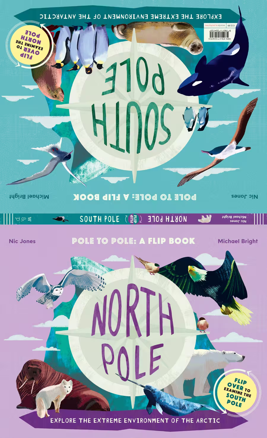 North Pole / South Pole Flip Book – non-fiction cover design by Victoria Vassiades